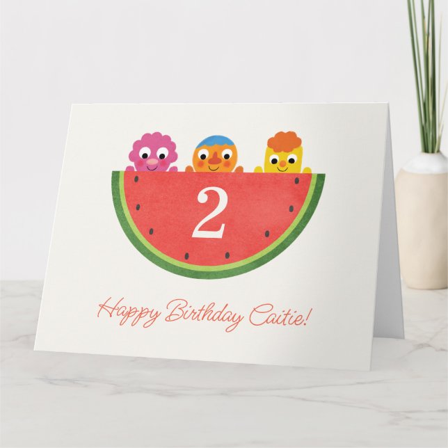 Tarjeta Super Simple | Fiesta de la sandía de Noodle & Pal (Anverso)