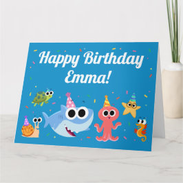 Tarjeta Super Simple | Finny the Shark Confetti Birthday
