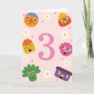 Tarjeta Super Simple Noodle & Pals Cumpleaños Floral Ros