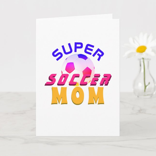 Tarjeta Super Soccer Mom Football Sporty Mother's Day (Planta pequeña)