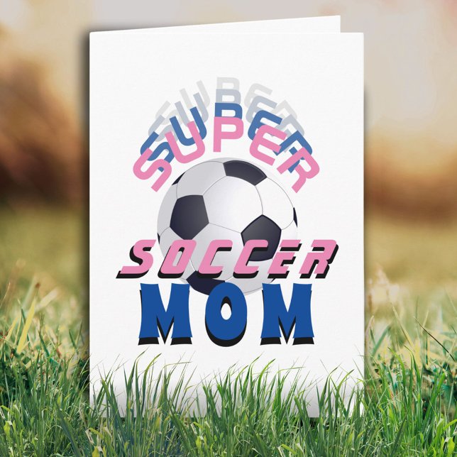 Tarjeta Super Soccer Mom Typography Sport Mother's Day (Subido por el creador)