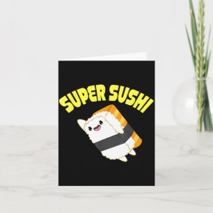 Tarjeta Super sushi kawaii anime japonés
