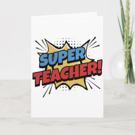 Tarjeta Super Teacher Comic Style