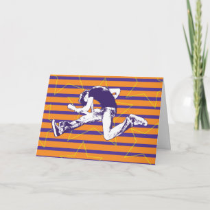 Tarjeta superestrella naranja púrpura