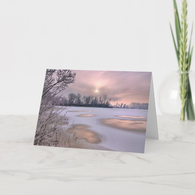 Tarjeta Superficie congelada | Río Po, Piamonte, Italia (Anverso)