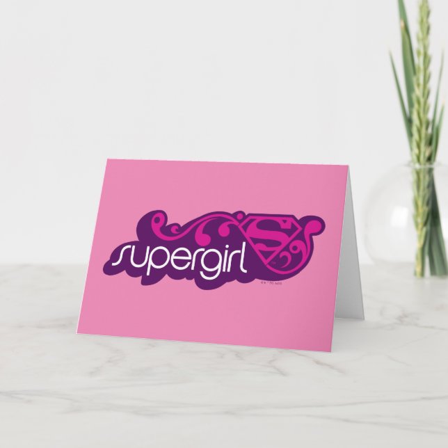 Tarjeta Supergirl Groovy Name y S-Shield (Anverso)