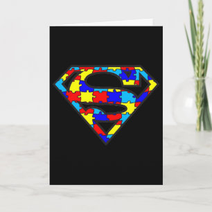 Tarjeta Superhéro Divertido de Conciencia del Autismo