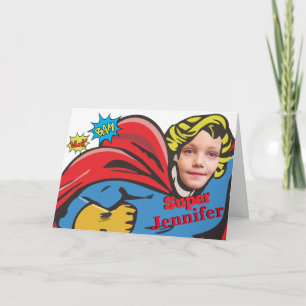 Tarjeta Superhéroe Chica de cumpleaños cómic ⚡ especial