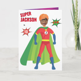 Tarjeta Superhéroe niño cumpleaños increíble regalo especi