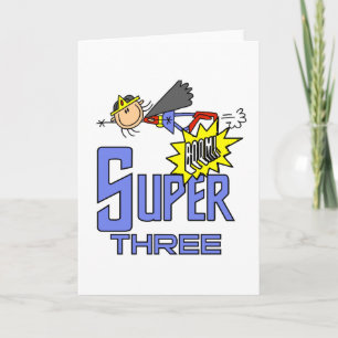 Tarjeta Superheroína Chica 3 camisetas de cumpleaños y reg