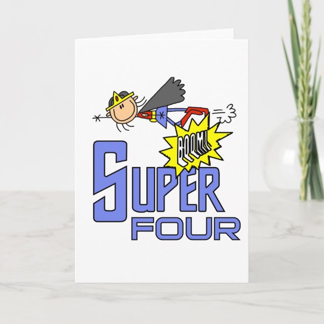Tarjeta Superheroína Chica 4ª camisetas de cumpleaños y re (Anverso)