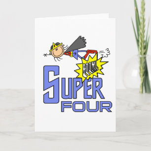 Tarjeta Superheroína Chica 4ª camisetas de cumpleaños y re