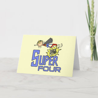 Tarjeta Superheroína Chica 4ª camisetas de cumpleaños y re