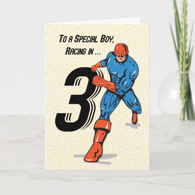 Tarjeta Superheroína especial de cumpleaños 3 (Anverso)