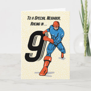Tarjeta Superheroína especial de cumpleaños 9