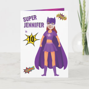 Tarjeta Superheroína Fab Cumpleaños increíble