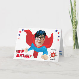 Tarjeta Superheroína voladora enorme regalo de cumpleaños