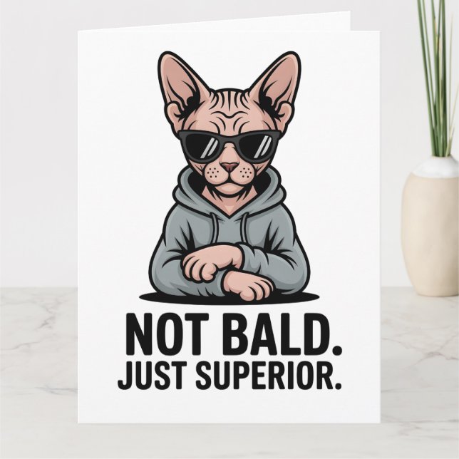 Tarjeta Superior Sphynx Cat Sarcastic Attitude Art (Anverso)