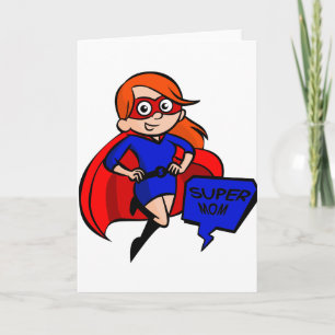 Tarjeta supermamá de pelirroja