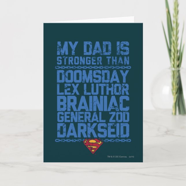 Tarjeta Superman - Mi papá es más fuerte que... (Anverso)