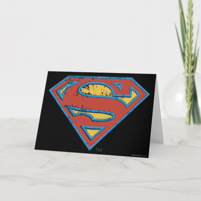 Tarjeta Superman S-Shield | Logotipo de desenfoque azul (Anverso)