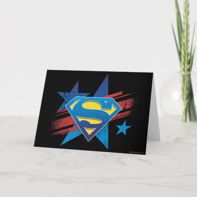 Tarjeta Superman Stylized | Logotipo de estrellas y tiras (Anverso)