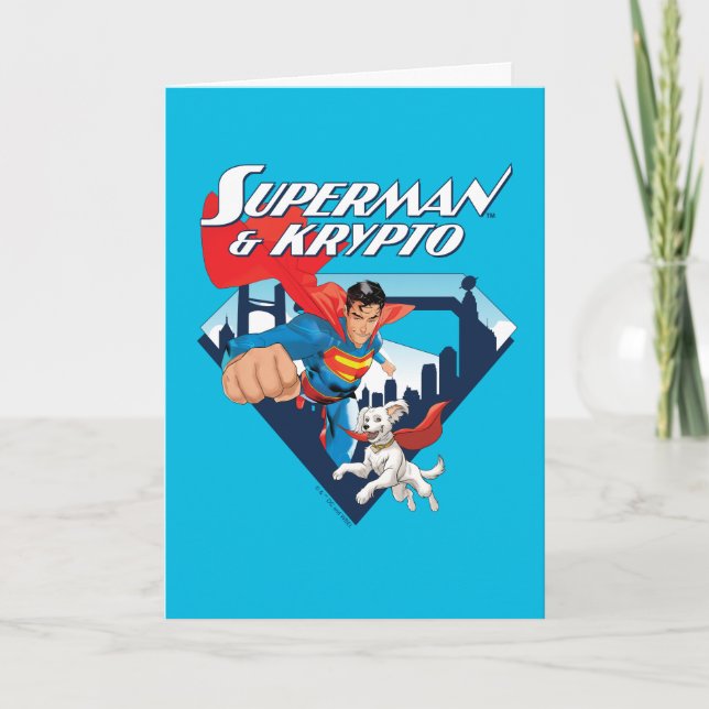 Tarjeta Superman y Krypto Soar (Anverso)