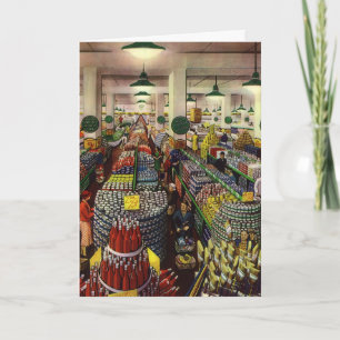 Tarjeta Supermercado de negocios vintage, alimentos y bebi