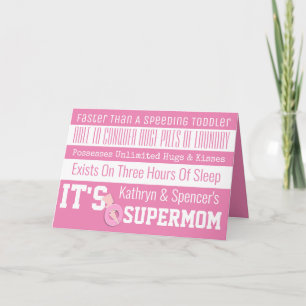 Tarjeta SuperMom de la diversión personalizado