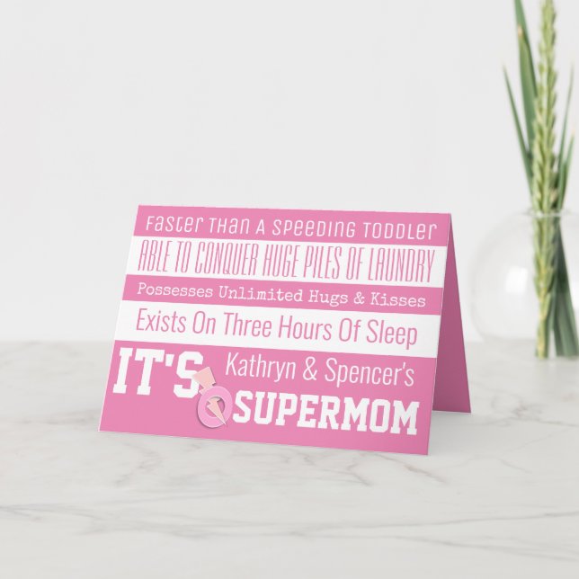 Tarjeta SuperMom de la diversión personalizado (Anverso)