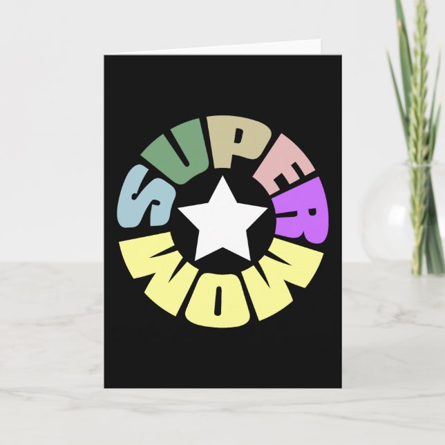 Tarjeta SuperMom: Mi madre es mi super héroe (Anverso)