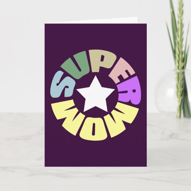 Tarjeta SuperMom: Mi madre es mi superhéroe (Anverso)