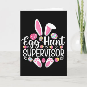 Tarjeta Supervisor de búsqueda de huevos divertido día de