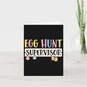Tarjeta Supervisor de caza de huevos de pascua Divertida M