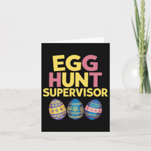 Tarjeta Supervisor de caza de huevos de pascua Divertida M