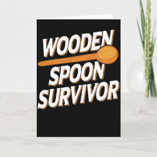 Tarjeta Superviviente de Cuchara de Madera Humor Divertido