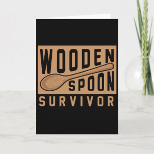 Tarjeta Superviviente de Cuchara de Madera Humor Divertido
