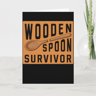Tarjeta Superviviente de Cuchara de Madera Humor Divertido