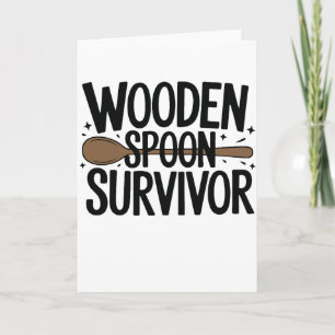 Tarjeta Superviviente de Cuchara de Madera Humor Divertido