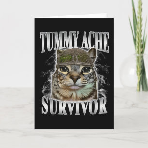 Tarjeta Superviviente de dolor de barriga Meme de gato div