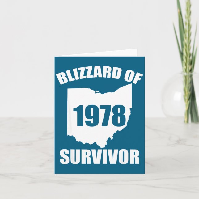 Tarjeta Superviviente de la ventisca de 1978 Divertido inv (Anverso)