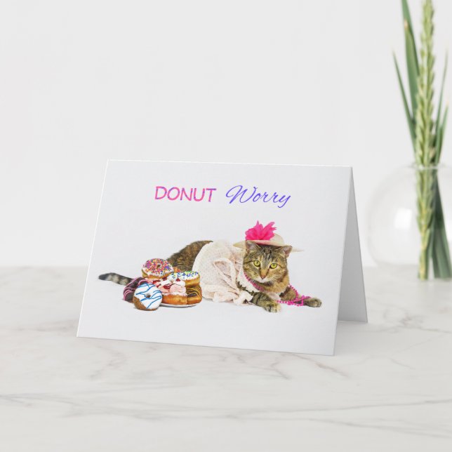 Tarjeta Suposición del gatito del buñuelo y cumpleaños (Anverso)