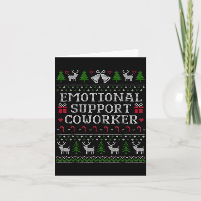 Tarjeta Suprt Coworker Retro Ugly Christmas Saying Quote  (Anverso)
