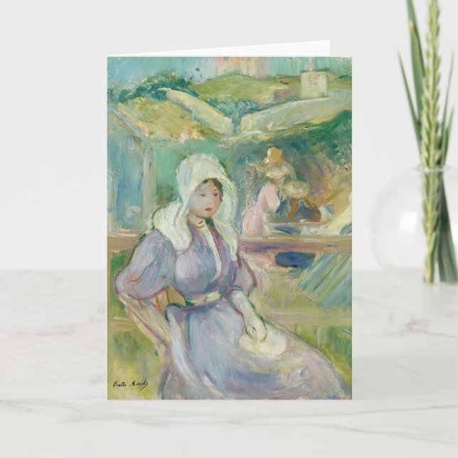 Tarjeta Sur La Plage À Portrieux | Berthe Morisot (Anverso)