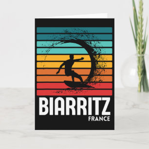 Tarjeta Surf Biarritz Francia Playa Vintage Retro Surf M