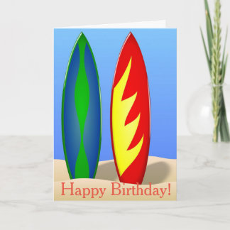 Tarjeta Surf. Cumpleaños.