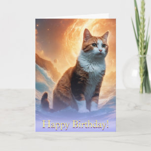 Tarjeta Surf estelar: Ola de espacio cósmico de gato calic