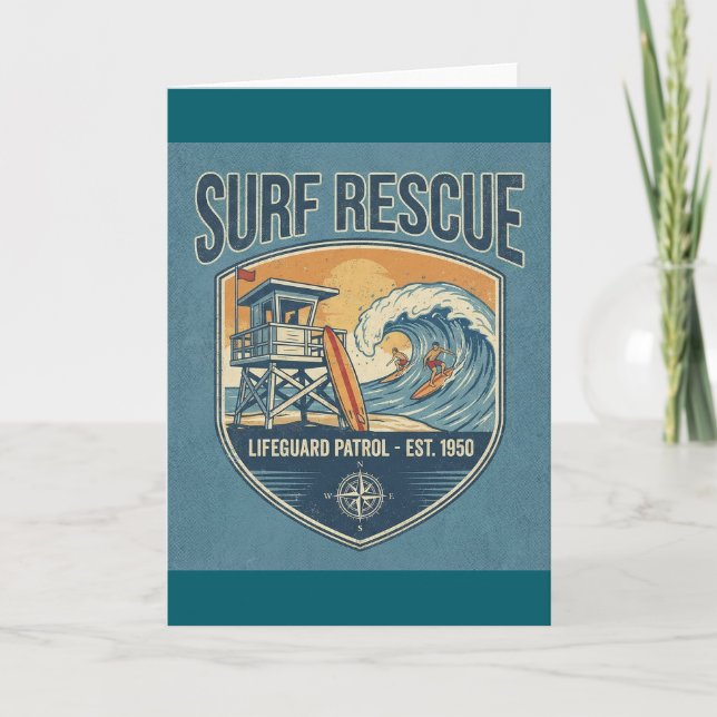 Tarjeta Surf Rescue Lifeguard Patrol Est 1950 (Anverso)