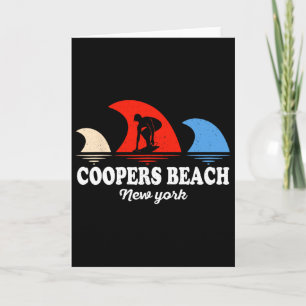 Tarjeta Surf retro Coopers Beach Nueva York