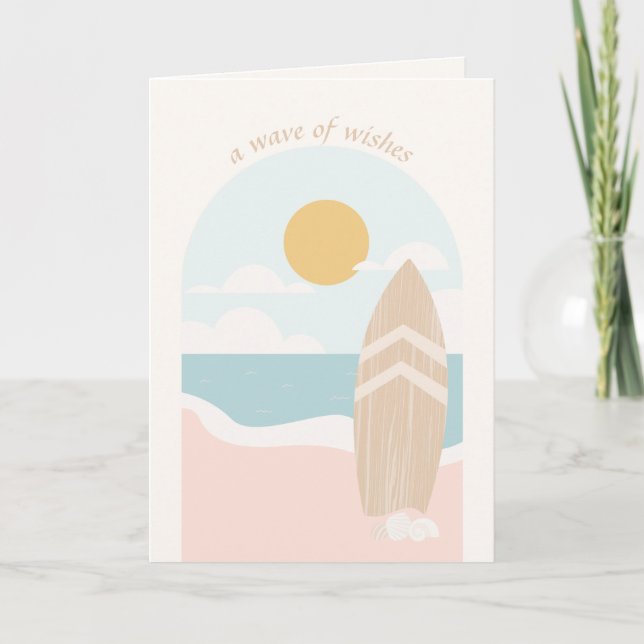 Tarjeta Surfboard Beach Baby Shower (Anverso)